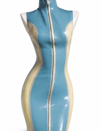 Latex Kleid mit Stehkragen – Ärmellos & Figurbetont